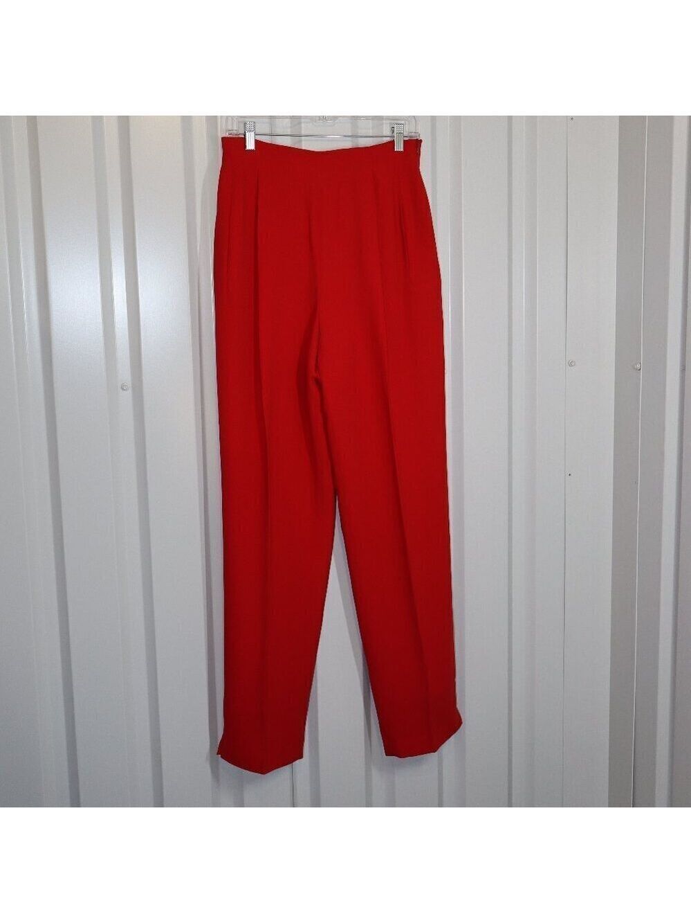 Harve Benard Womens Vintage Lined High Waist Side Zip Red Trouser Pants Size 10